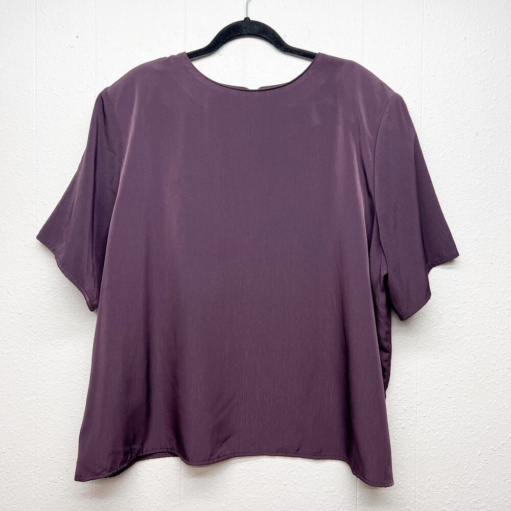 Jack Mulqueen Dark Eggplant Top Womens 22/24 Career Office Business Work Dressy